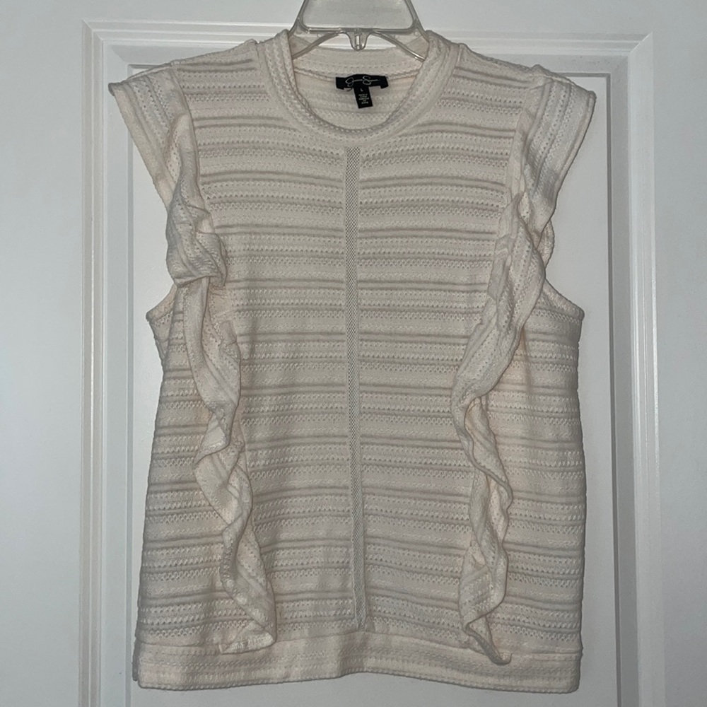 Ivory Ruffle Jessica Simpson Top